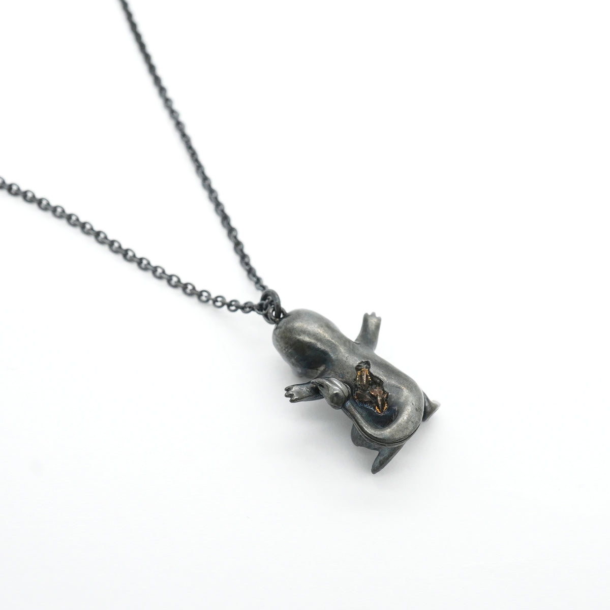 【6jkb0464】ティファニー ネックレス ポケモンコラボ/ヒトカゲ シルバー925 ダイヤモンド ブラック【中古】レディース