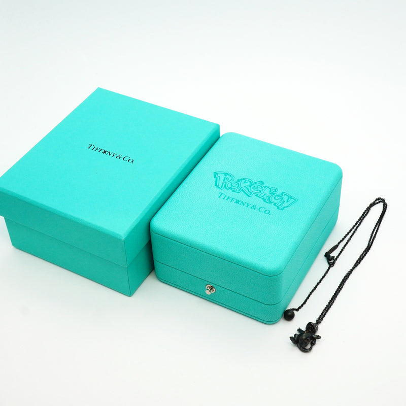 【6jkb0464】ティファニー ネックレス ポケモンコラボ/ヒトカゲ シルバー925 ダイヤモンド ブラック【中古】レディース
