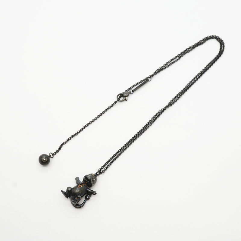 【6jkb0464】ティファニー ネックレス ポケモンコラボ/ヒトカゲ シルバー925 ダイヤモンド ブラック【中古】レディース