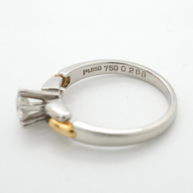 【6jkb0472】クリスチャンディオール リング 1PD K18YG イエローゴールド Pt950 プラチナ ダイヤモンド/0.266ct 7.5号【中古】レディース
