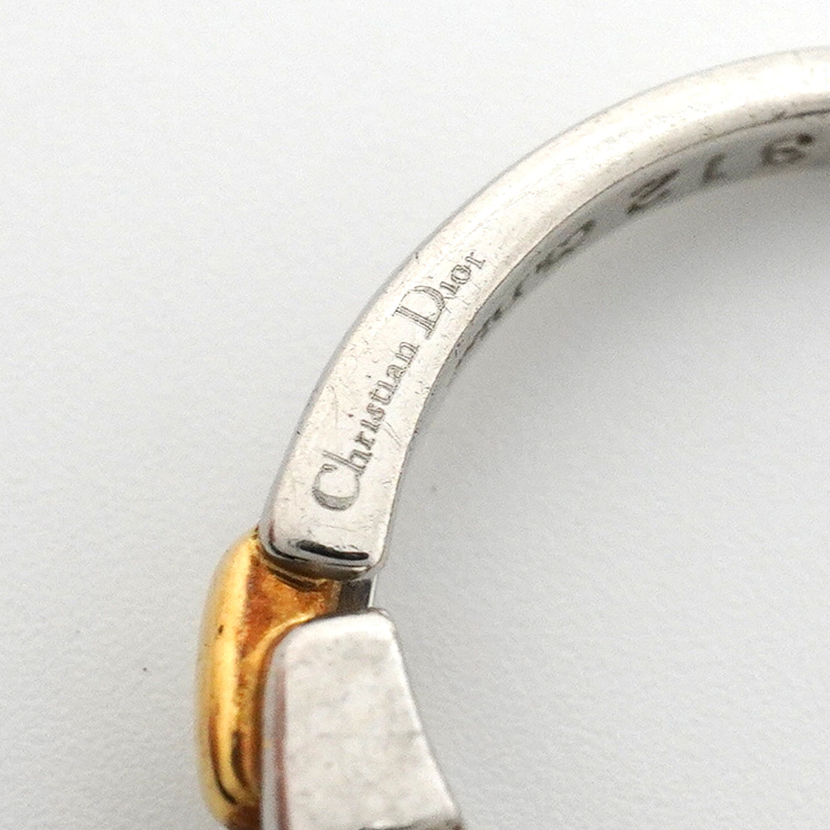 【6jkb0472】クリスチャンディオール リング 1PD K18YG イエローゴールド Pt950 プラチナ ダイヤモンド/0.266ct 7.5号【中古】レディース