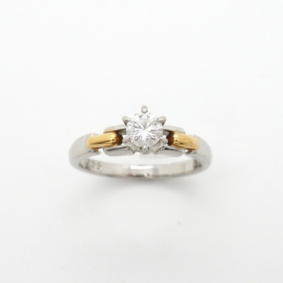 【6jkb0472】クリスチャンディオール リング 1PD K18YG イエローゴールド Pt950 プラチナ ダイヤモンド/0.266ct 7.5号【中古】レディース