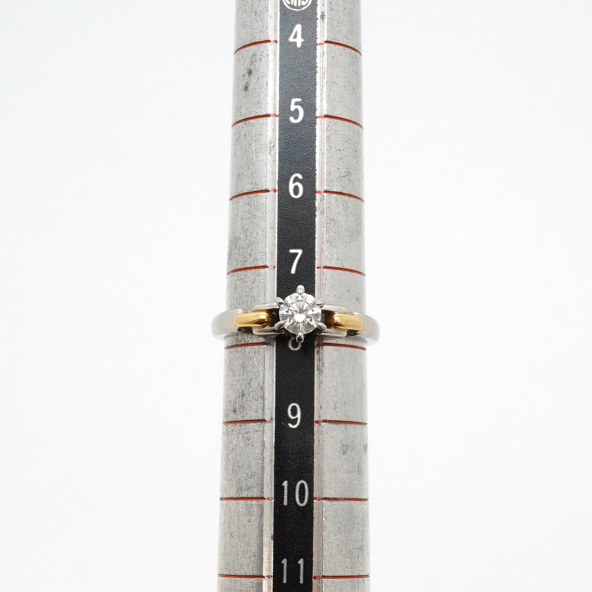 【6jkb0472】クリスチャンディオール リング 1PD K18YG イエローゴールド Pt950 プラチナ ダイヤモンド/0.266ct 7.5号【中古】レディース