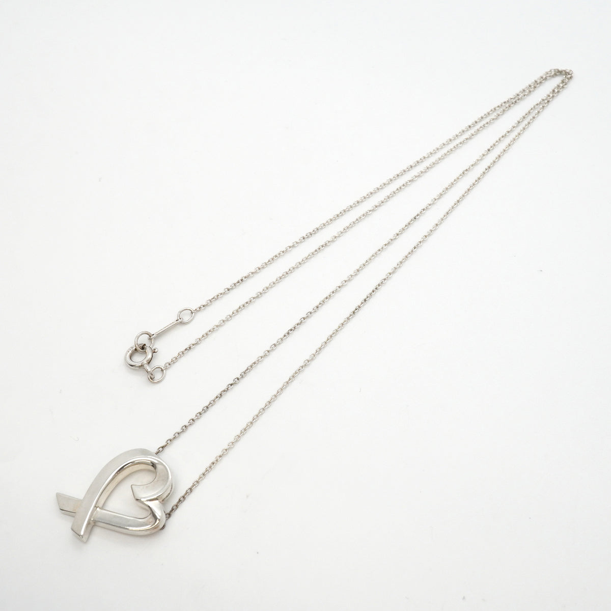 【6jkb0473】ティファニー ネックレス ラビングハート ハートモチーフ シルバー925【中古】レディース