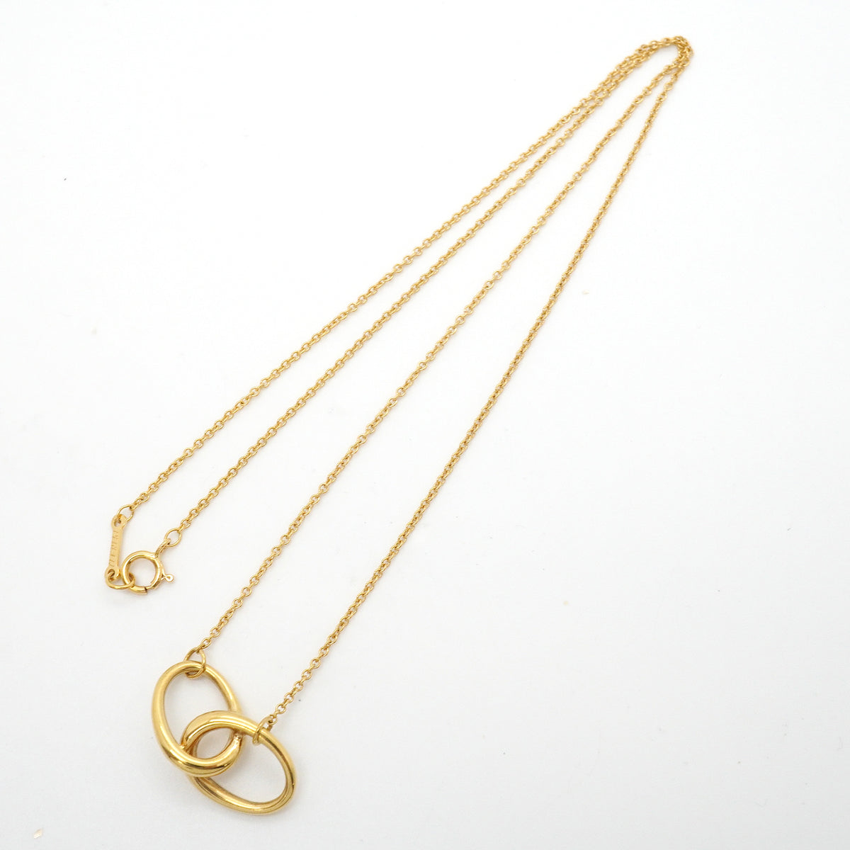 【6jkb0483】ティファニー ネックレス ダブルループ K18YG イエローゴールド【中古】レディース