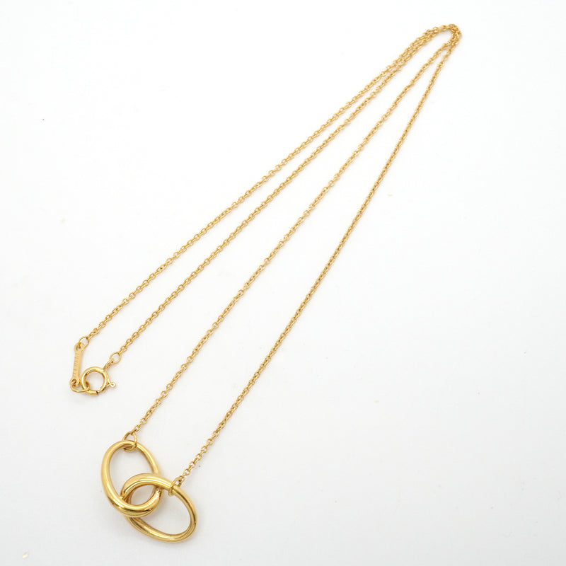 【6jkb0483】ティファニー ネックレス ダブルループ K18YG イエローゴールド【中古】レディース