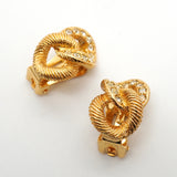 【6jkb0488】クリスチャンディオール イヤリング GPメッキ ラインストーン ゴールド【中古】レディース
