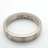 【6jkb0493】カルティエ リング ハッピーバースデー K18WG ホワイトゴールド ＃51【中古】レディース