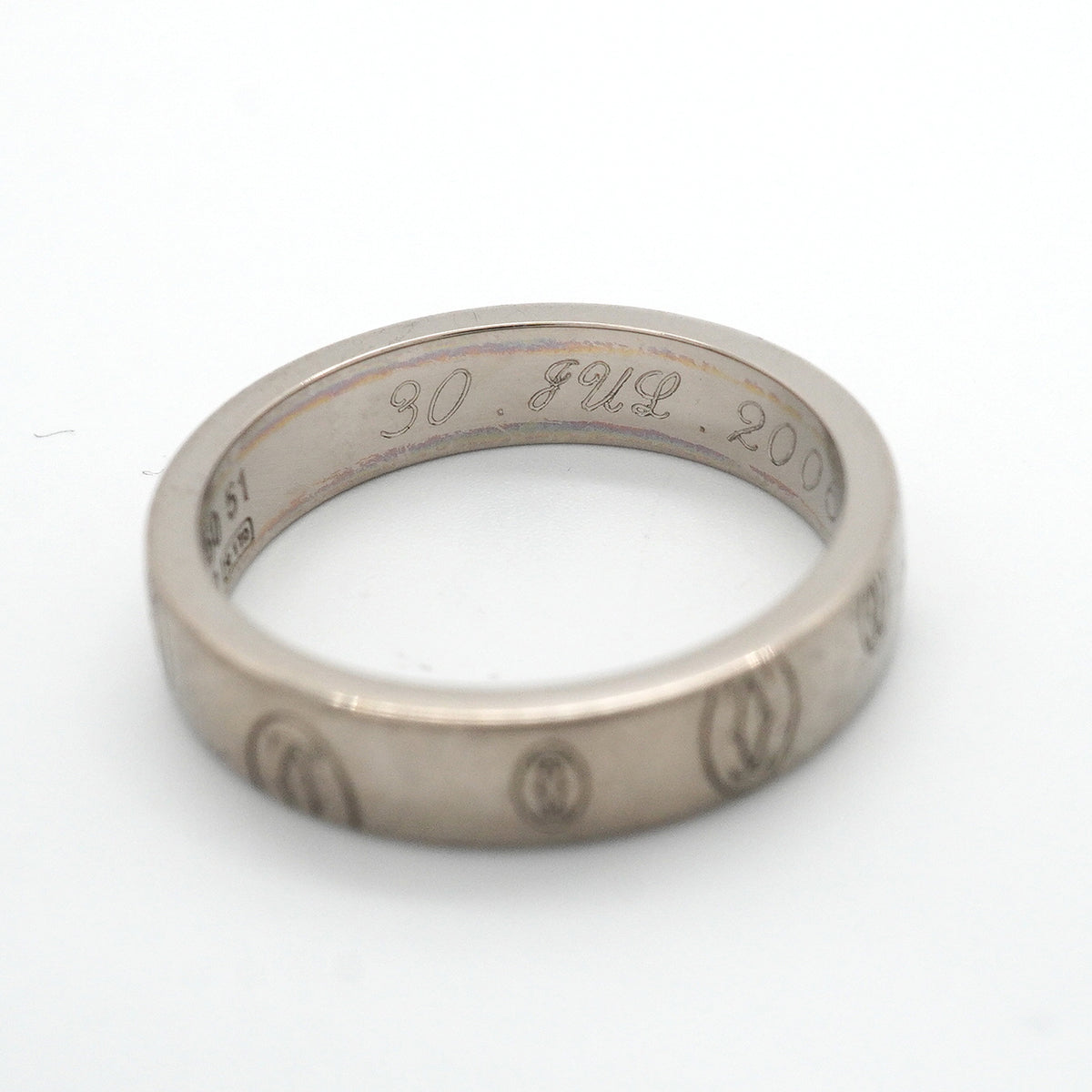 【6jkb0493】カルティエ リング ハッピーバースデー K18WG ホワイトゴールド ＃51【中古】レディース
