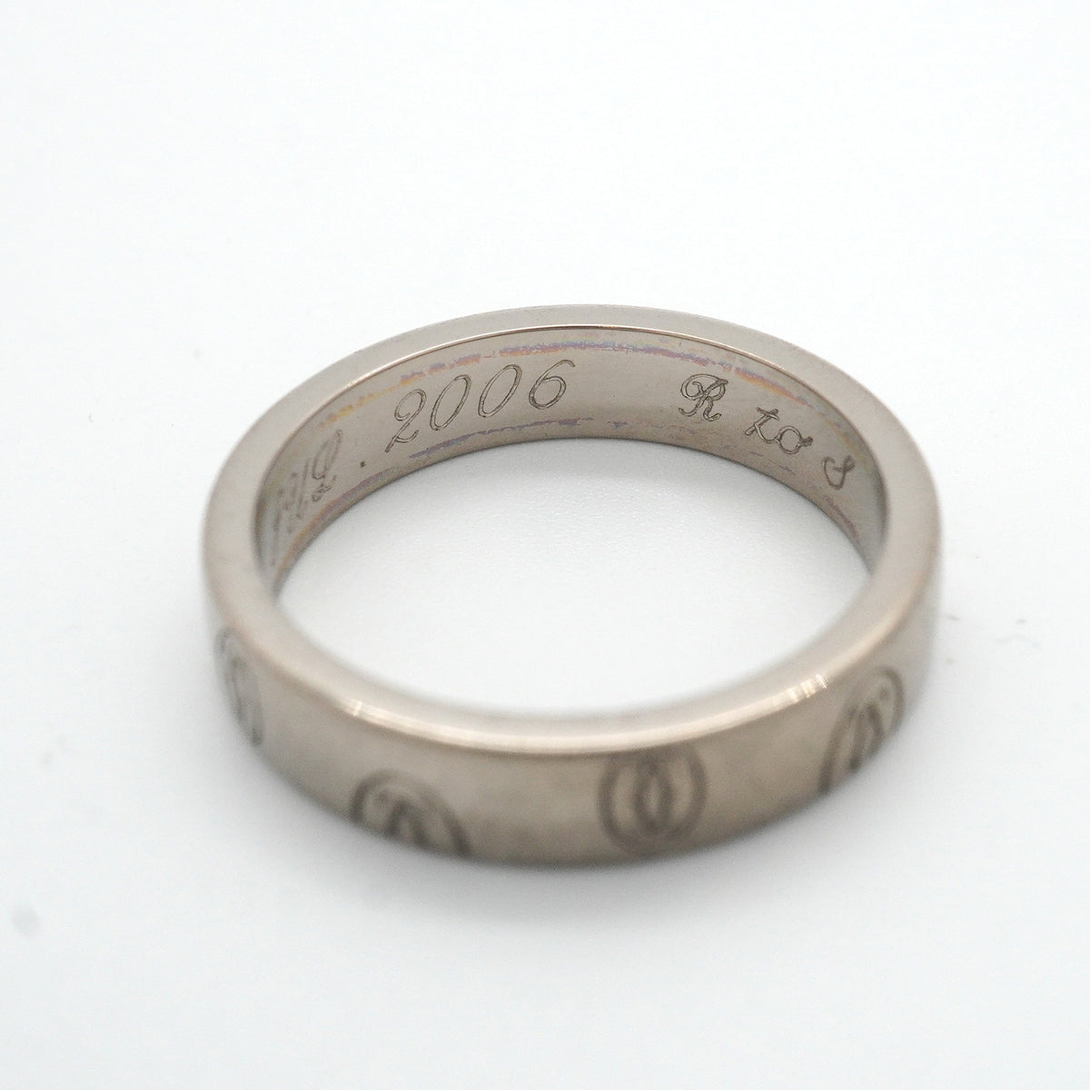 【6jkb0493】カルティエ リング ハッピーバースデー K18WG ホワイトゴールド ＃51【中古】レディース