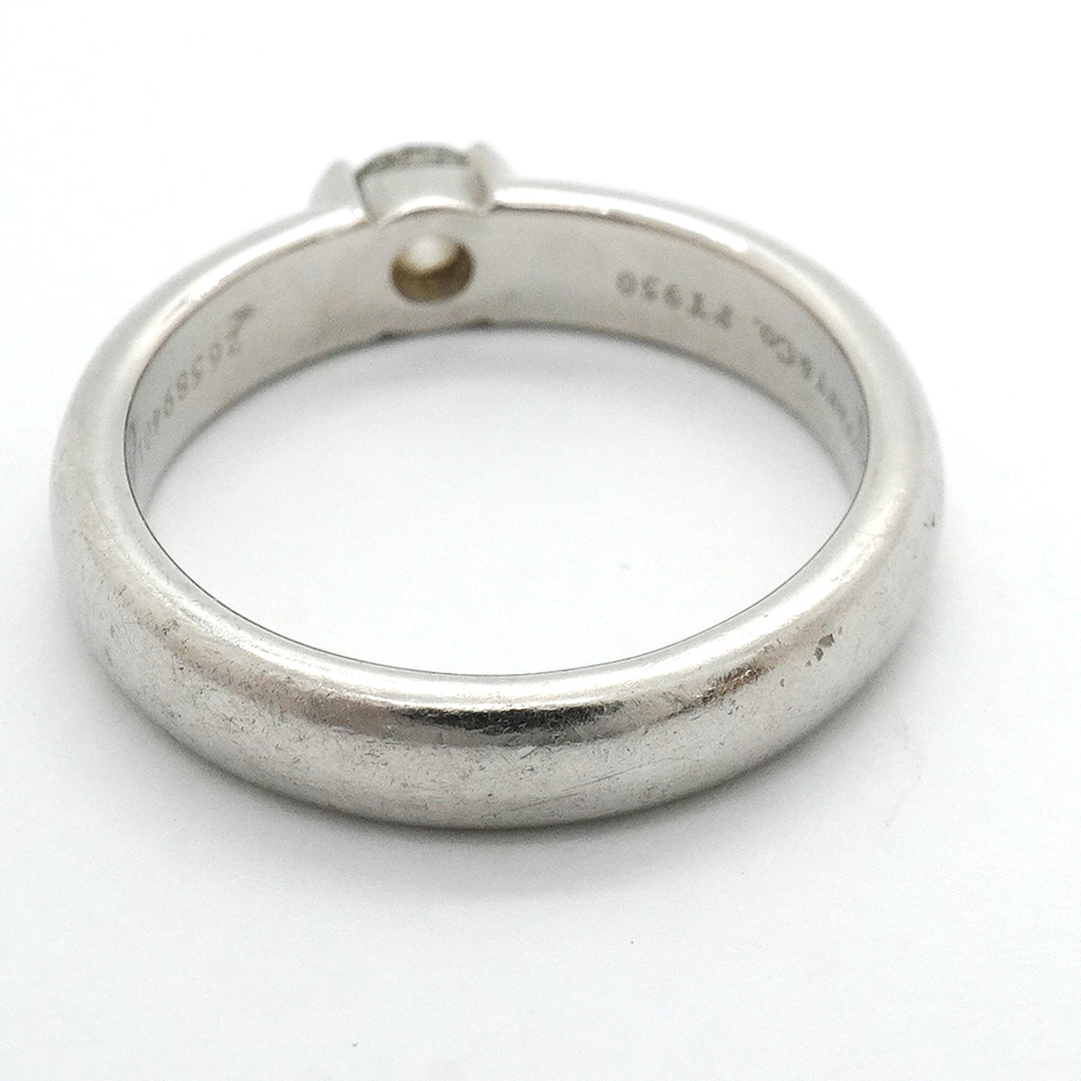 【6jkb0498】ティファニー リング ドッツ 1PD Pt950 プラチナ ダイヤモンド 0.26ct 10号【中古】レディース