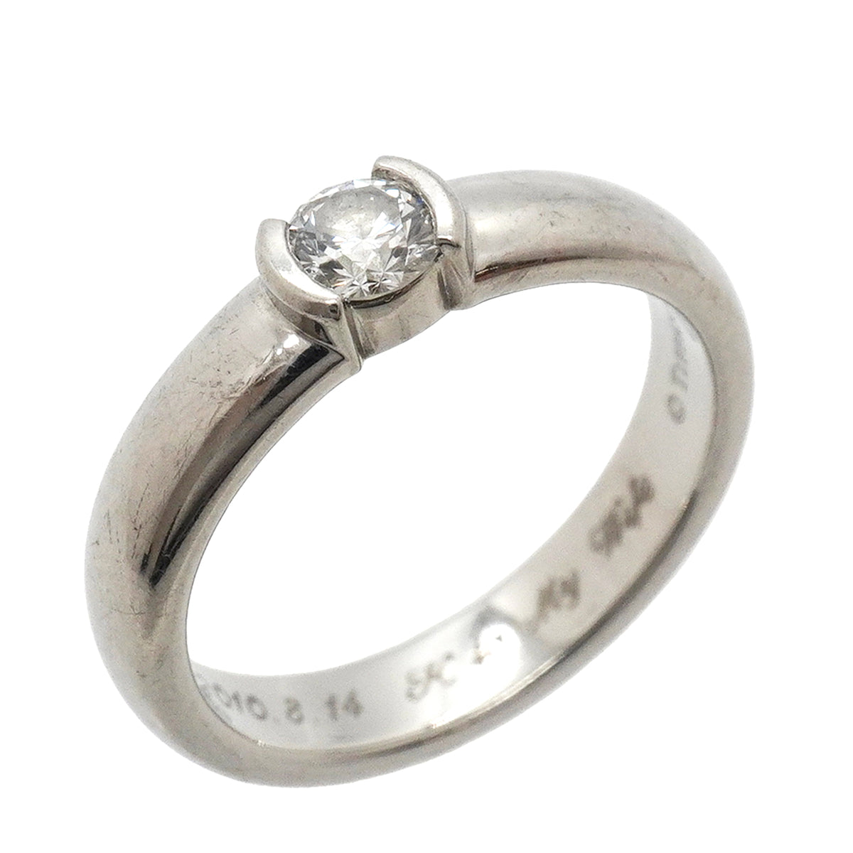 【6jkb0498】ティファニー リング ドッツ 1PD Pt950 プラチナ ダイヤモンド 0.26ct 10号【中古】レディース