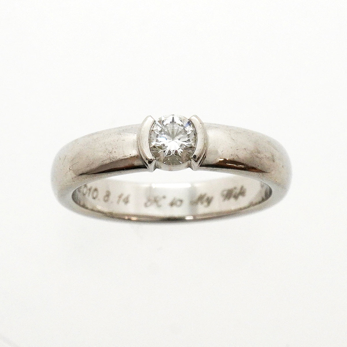 【6jkb0498】ティファニー リング ドッツ 1PD Pt950 プラチナ ダイヤモンド 0.26ct 10号【中古】レディース
