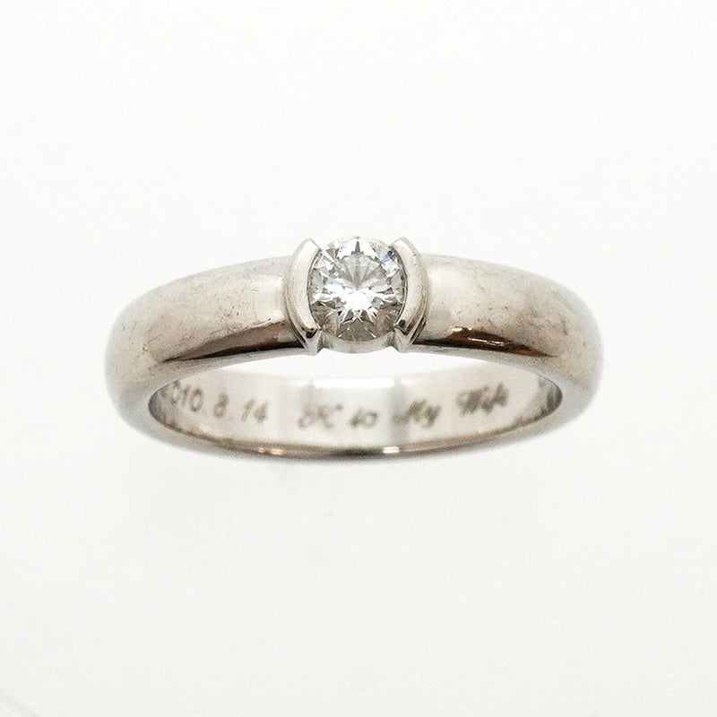 【6jkb0498】ティファニー リング ドッツ 1PD Pt950 プラチナ ダイヤモンド 0.26ct 10号【中古】レディース