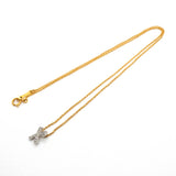 【6jkb0499】ティファニー ネックレス キス パヴェ K18YG イエローゴールド Pt950 プラチナ ダイヤモンド【中古】レディース