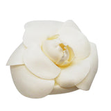 【6jkb0509】シャネル ブローチ ヴィンテージ カメリア フラワーモチーフ ファブリック ホワイト【中古】レディース