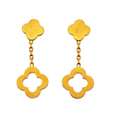 【6jkb0517】ヴァンクリーフ＆アーペル ピアス ビザンチン アルハンブラ フラワーモチーフ K18YG イエローゴールド【中古】レディース