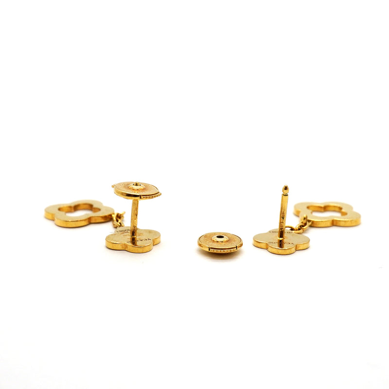 【6jkb0517】ヴァンクリーフ＆アーペル ピアス ビザンチン アルハンブラ フラワーモチーフ K18YG イエローゴールド【中古】レディース