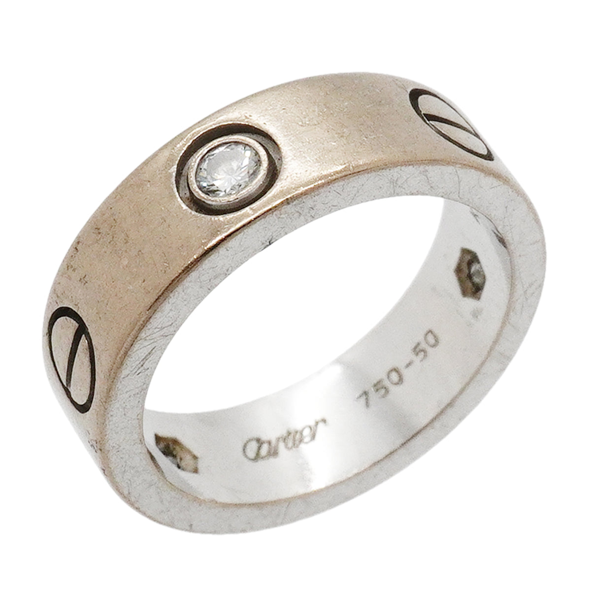 【6jkb0522】カルティエ リング ラブ 3PD K18WG ホワイトゴールド ダイヤモンド ＃50【中古】レディース