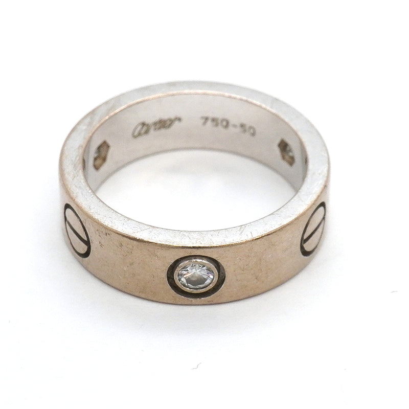 【6jkb0522】カルティエ リング ラブ 3PD K18WG ホワイトゴールド ダイヤモンド ＃50【中古】レディース
