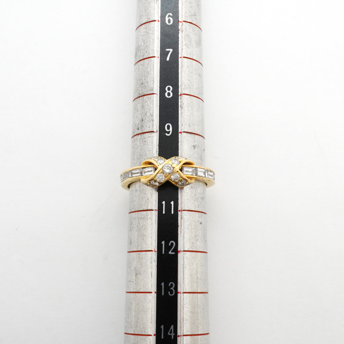 【6jkb0523】ティファニー リング シグネチャーX K18YG イエローゴールド ダイヤモンド 10号【中古】レディース