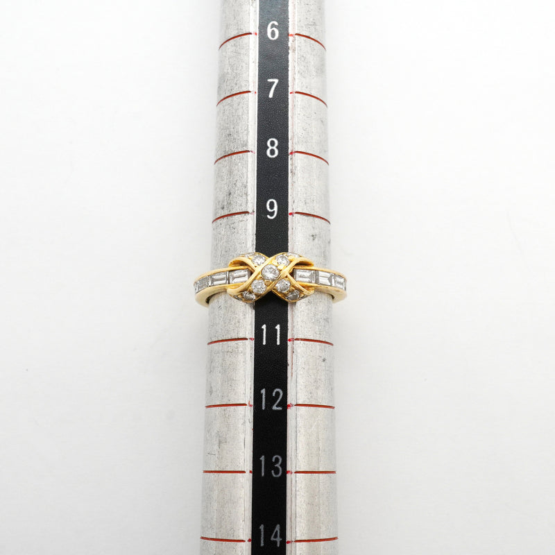 【6jkb0523】ティファニー リング シグネチャーX K18YG イエローゴールド ダイヤモンド 10号【中古】レディース