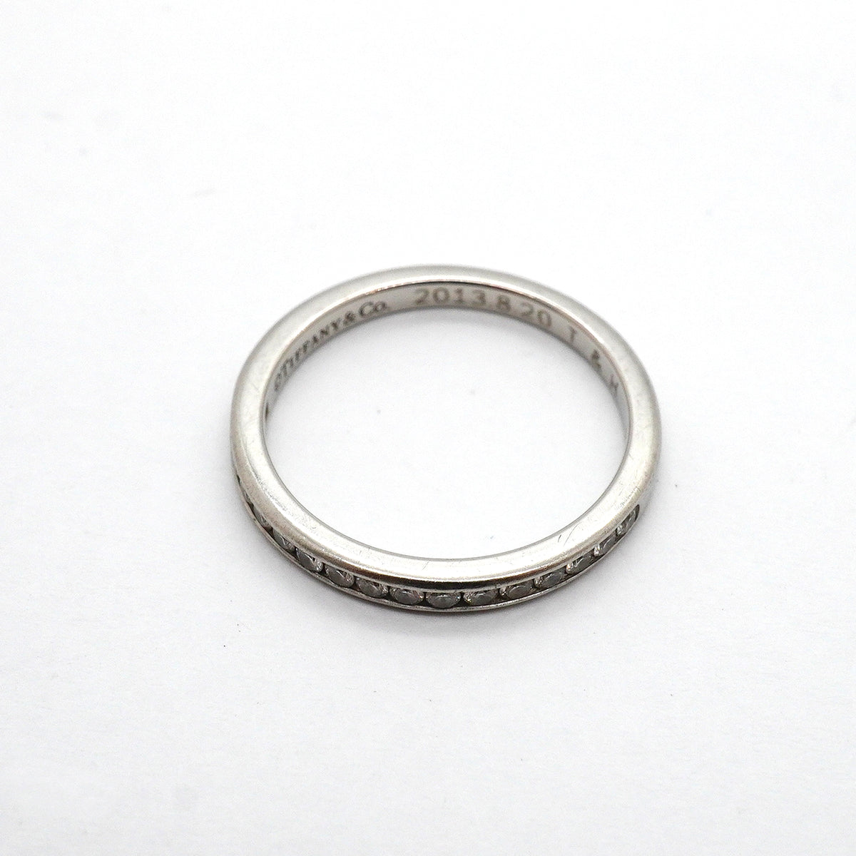 【6jkb0534】ティファニー リング ハーフエタニティ Pt950 プラチナ ダイヤモンド 10号【中古】レディース