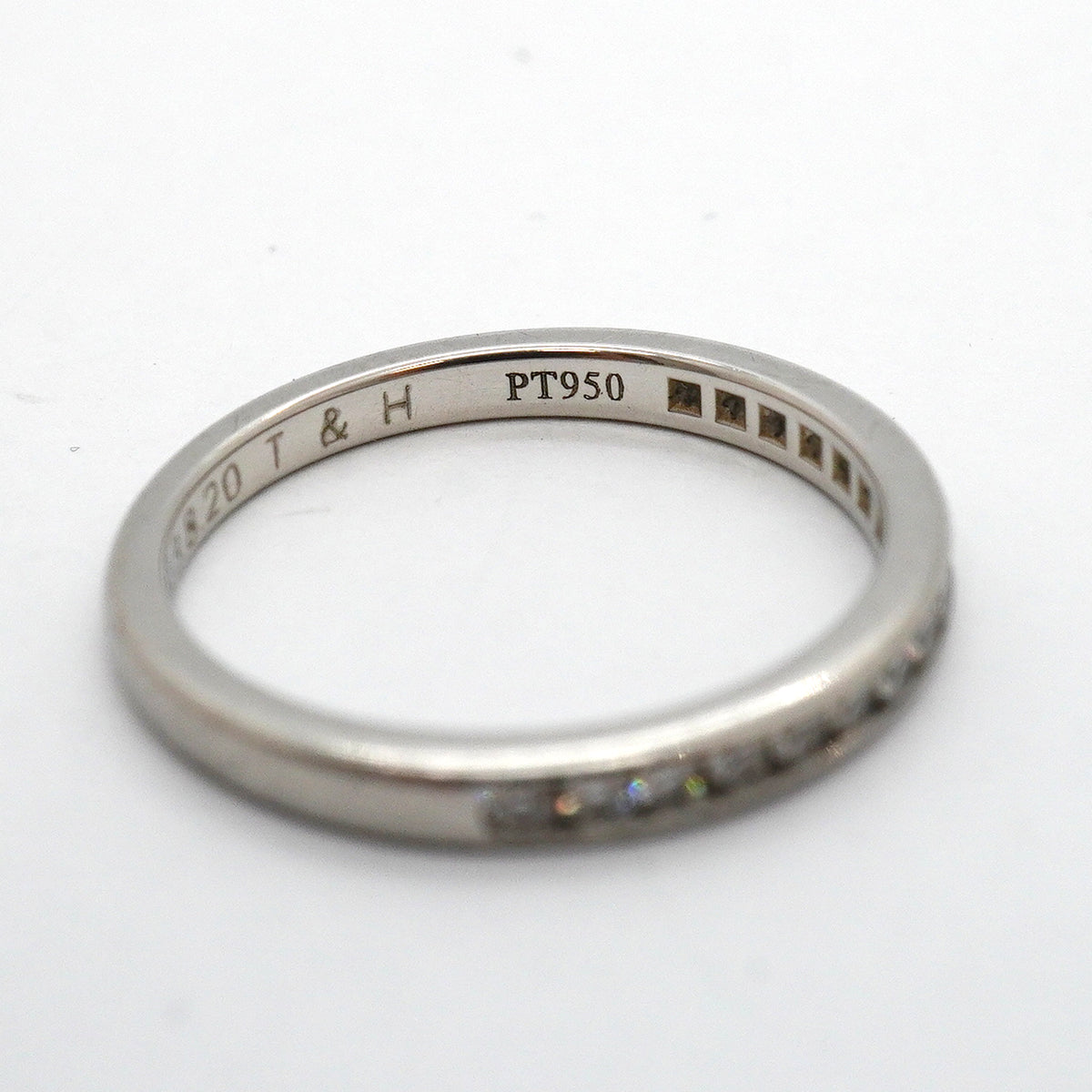 【6jkb0534】ティファニー リング ハーフエタニティ Pt950 プラチナ ダイヤモンド 10号【中古】レディース