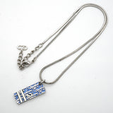 【6jkb0537】クリスチャンディオール ネックレス トロッター プレート メタル シルバー ホワイト ブルー【中古】レディース