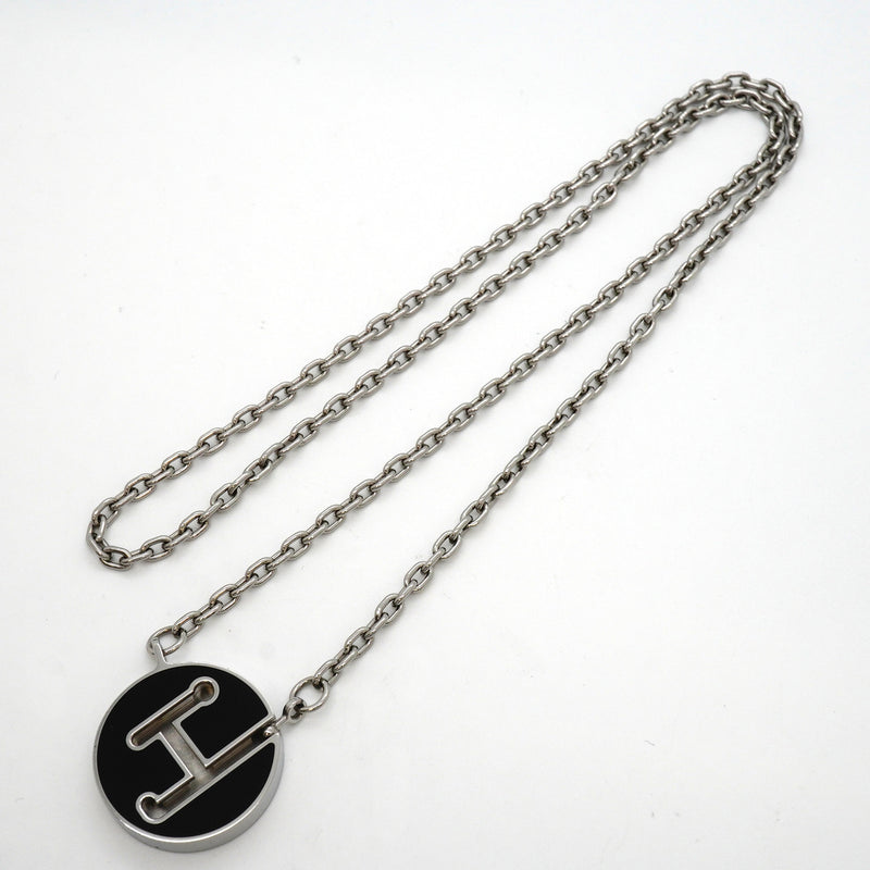 【6jkb0539】エルメス ネックレス ラビリンス 丸型 サークル メタル シルバー【中古】メンズ レディース ユニセックス