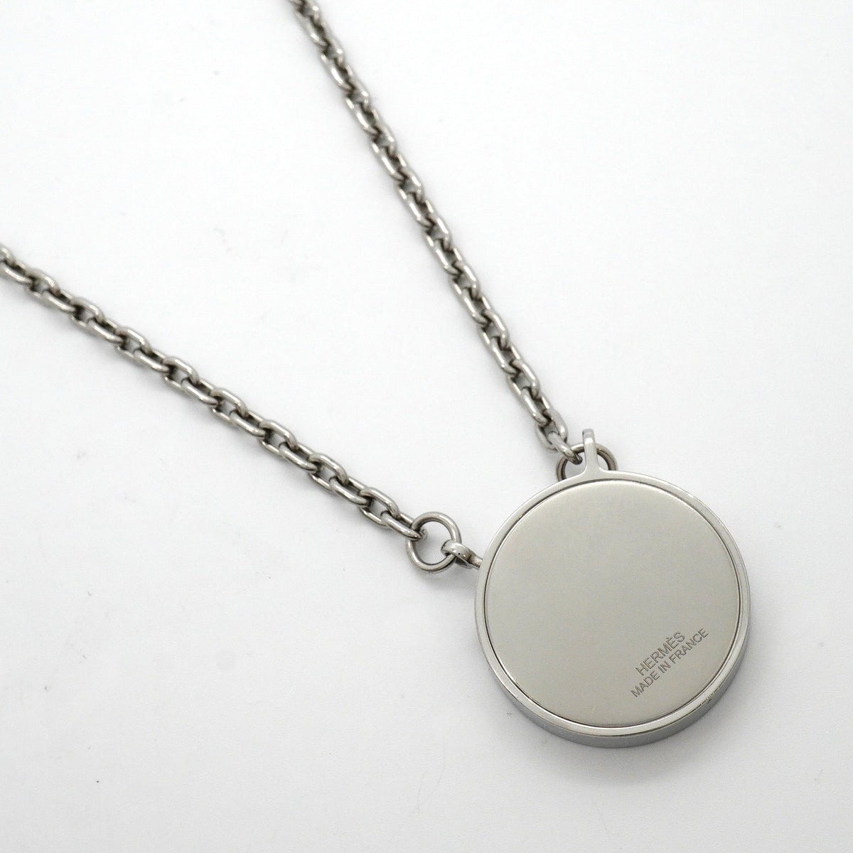 【6jkb0539】エルメス ネックレス ラビリンス 丸型 サークル メタル シルバー【中古】メンズ レディース ユニセックス