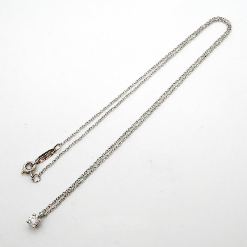 【6jkb0543】ティファニー ネックレス ソリティア 1PD Pt950 プラチナ ダイヤモンド【中古】レディース