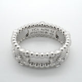 【6jkb0547】ヴァンクリーフ＆アーペル リング ペルレ スウィートクローバー K18WG ホワイトゴールド ダイヤモンド ＃52【中古】レディース