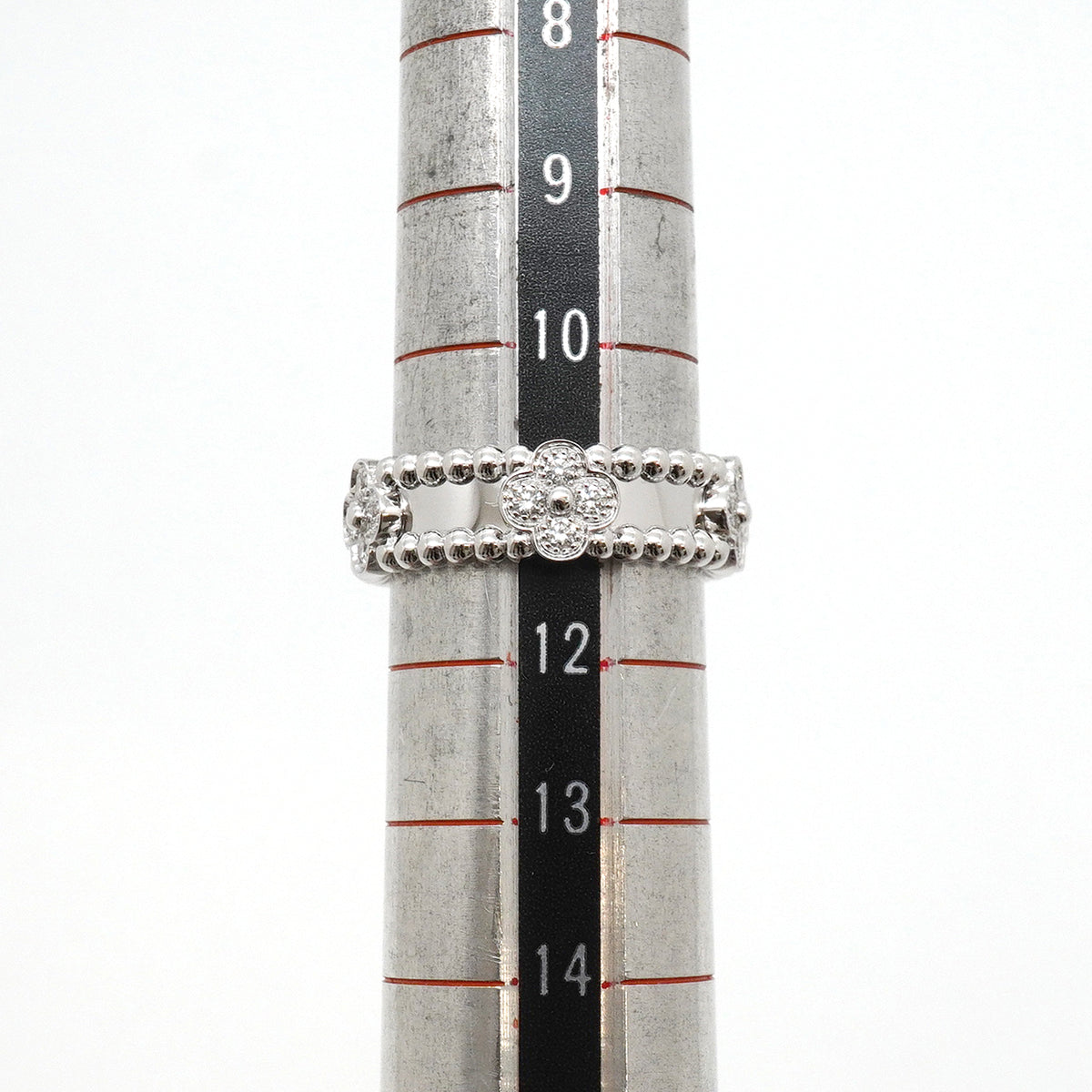 【6jkb0547】ヴァンクリーフ＆アーペル リング ペルレ スウィートクローバー K18WG ホワイトゴールド ダイヤモンド ＃52【中古】レディース