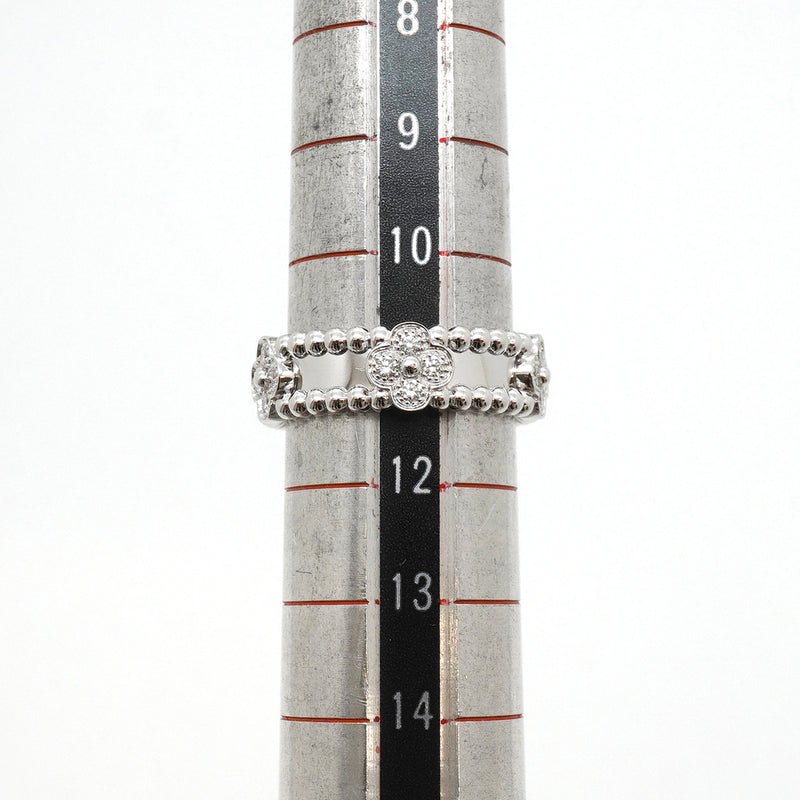 【6jkb0547】ヴァンクリーフ＆アーペル リング ペルレ スウィートクローバー K18WG ホワイトゴールド ダイヤモンド ＃52【中古】レディース