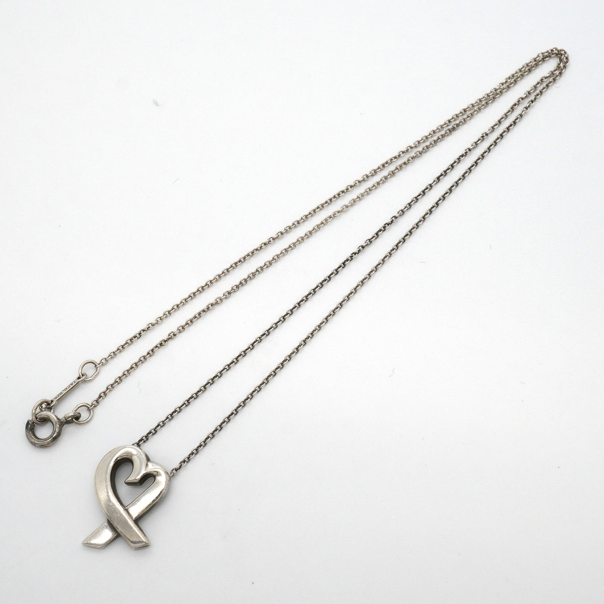 【6jkb0569】ティファニー ネックレス ラビングハート シルバー925【中古】レディース