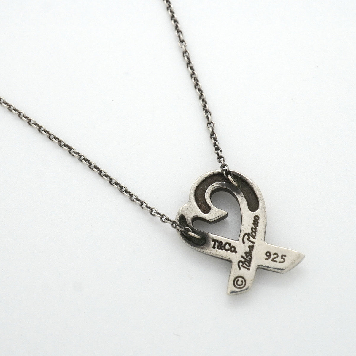 【6jkb0569】ティファニー ネックレス ラビングハート シルバー925【中古】レディース