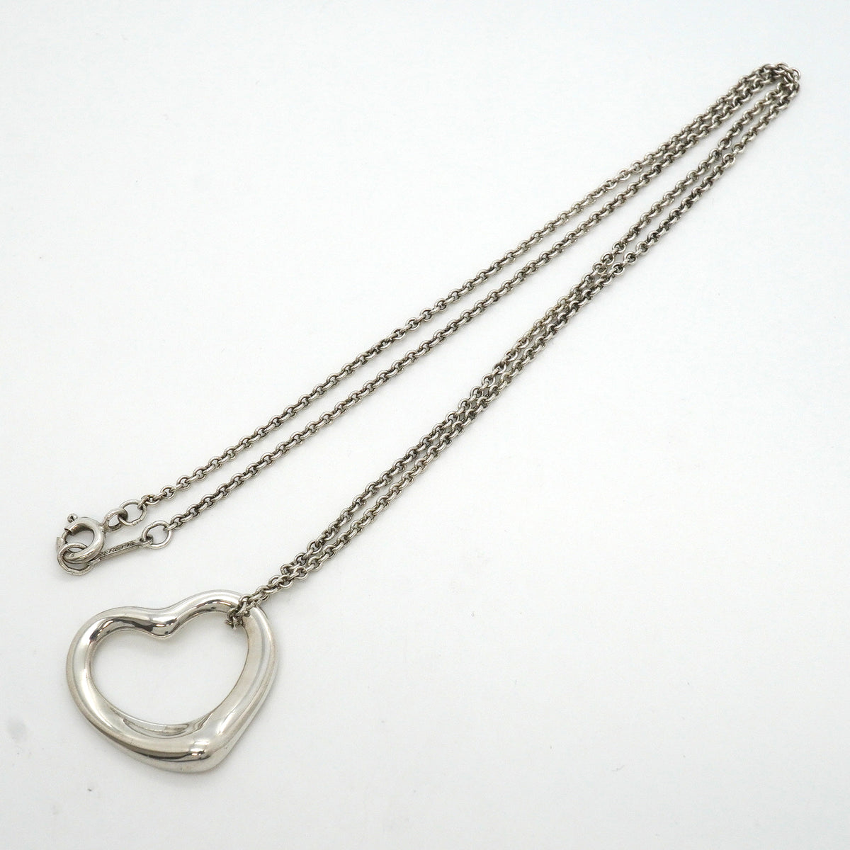 【6jkb0578】ティファニー ネックレス オープンハート シルバー925【中古】レディース