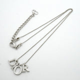 【6jkb0580】クリスチャンディオール ネックレス ディオールロゴ メタル シルバー【中古】レディース