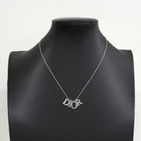 【6jkb0580】クリスチャンディオール ネックレス ディオールロゴ メタル シルバー【中古】レディース