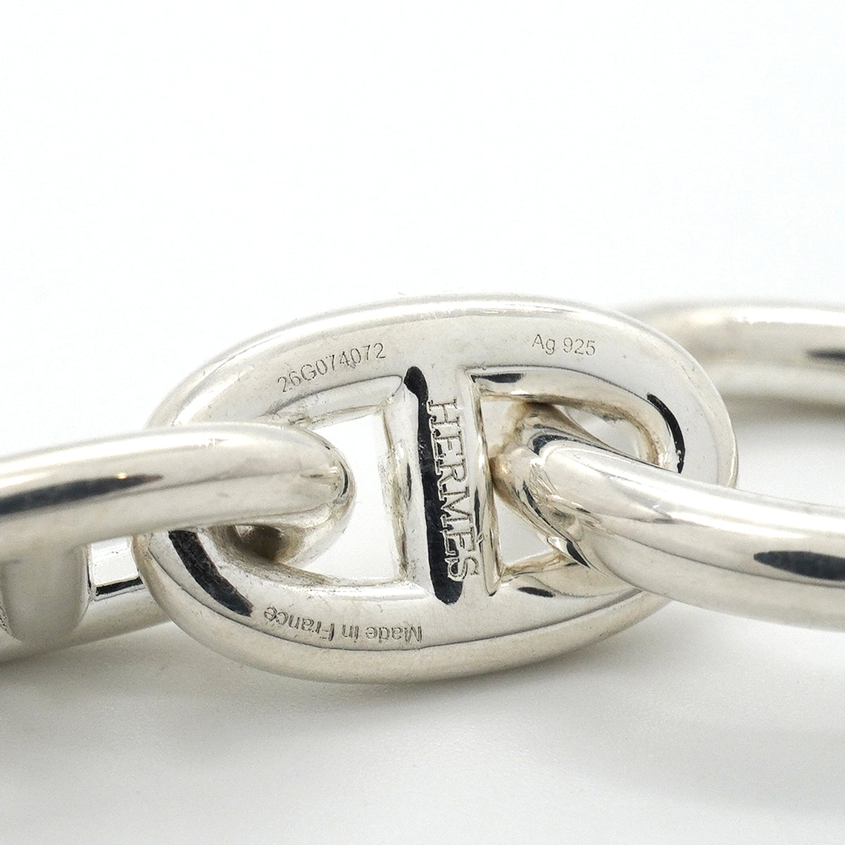【6jkb0587】エルメス ブレスレット シェーヌダンクル MM 17コマ シルバー925【中古】メンズ