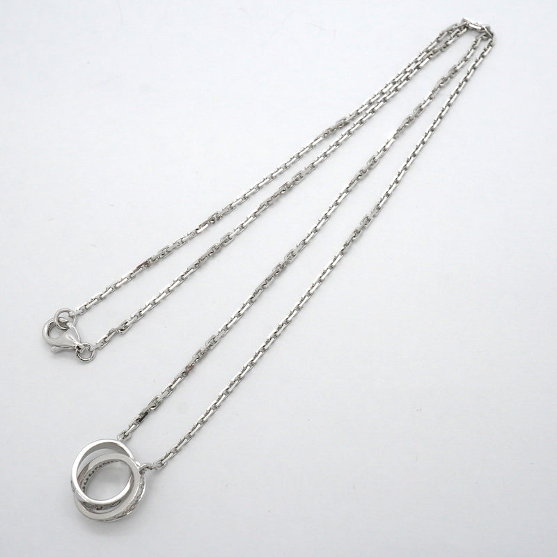 【6jkb0616】カルティエ ネックレス ベビーラブ 丸型 サークル K18WG ホワイトゴールド ダイヤモンド【中古】レディース