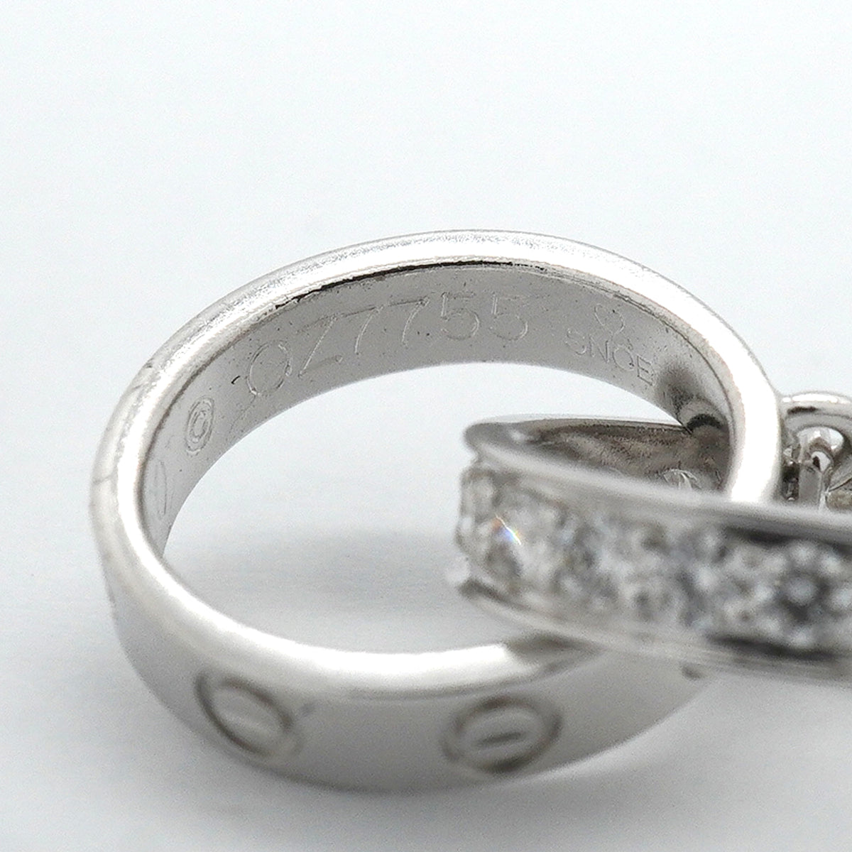 【6jkb0616】カルティエ ネックレス ベビーラブ 丸型 サークル K18WG ホワイトゴールド ダイヤモンド【中古】レディース