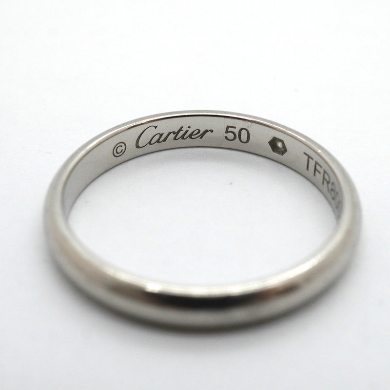 【6jkb0623】カルティエ リング クラシック 1PD Pt950 プラチナ ダイヤモンド ＃50【中古】レディース