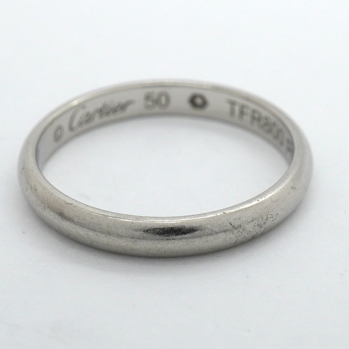 【6jkb0623】カルティエ リング クラシック 1PD Pt950 プラチナ ダイヤモンド ＃50【中古】レディース