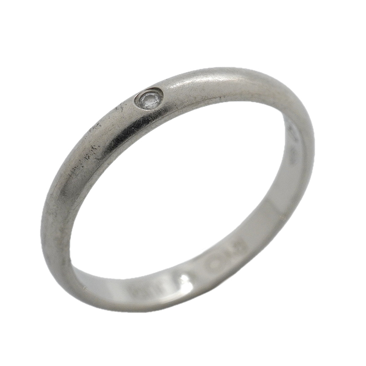 【6jkb0623】カルティエ リング クラシック 1PD Pt950 プラチナ ダイヤモンド ＃50【中古】レディース