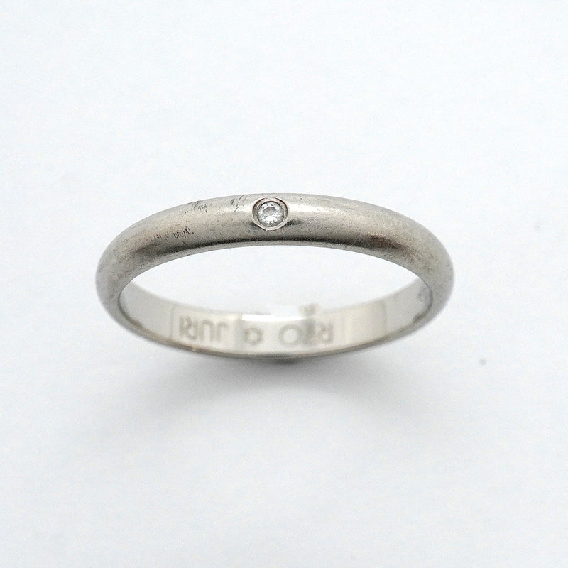 【6jkb0623】カルティエ リング クラシック 1PD Pt950 プラチナ ダイヤモンド ＃50【中古】レディース