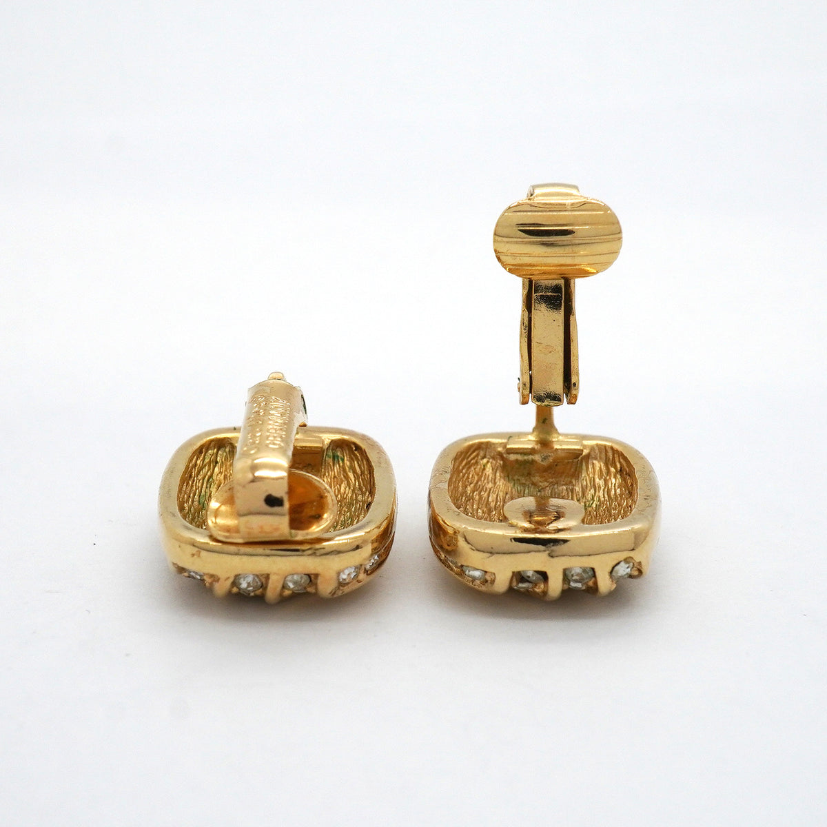 【6jkb0626】クリスチャンディオール イヤリング GPメッキ ラインストーン ゴールド【中古】レディース