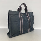 【6ka0037】エルメス トートバッグ フールトゥMM キャンバス ブラック シルバー金具【中古】メンズ レディース ユニセックス