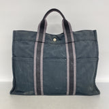 【6ka0037】エルメス トートバッグ フールトゥMM キャンバス ブラック シルバー金具【中古】メンズ レディース ユニセックス